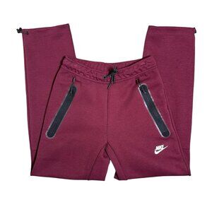Nike Sportswear Tech Fleece Straight Jogger Pants Maroon Mens Size XS Zip Gym